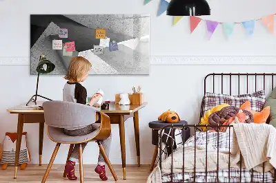 Tablă magnetică cu ștergere uscată cu model abstracție de triunghi