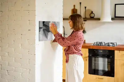 Tablă magnetică cu ștergere uscată cu model abstracție de triunghi