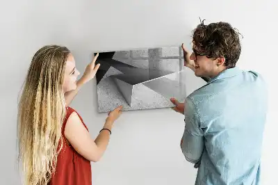 Tablă magnetică cu ștergere uscată cu model abstracție de triunghi