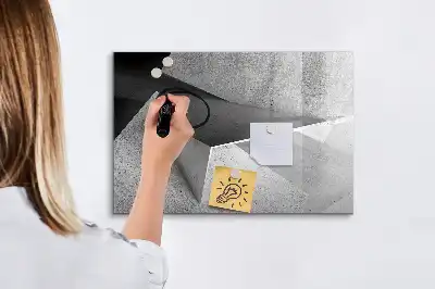Tablă magnetică cu ștergere uscată cu model abstracție de triunghi