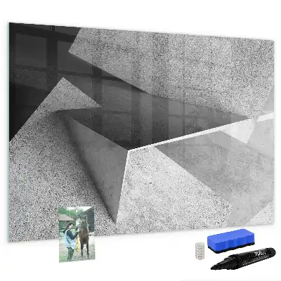 Tablă magnetică cu ștergere uscată cu model abstracție de triunghi