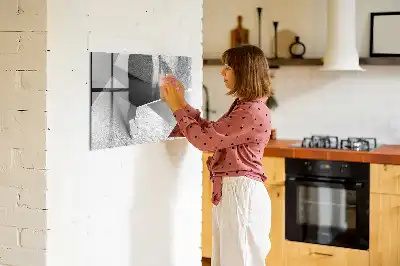 Tablă magnetică cu ștergere uscată cu model abstracție de triunghi