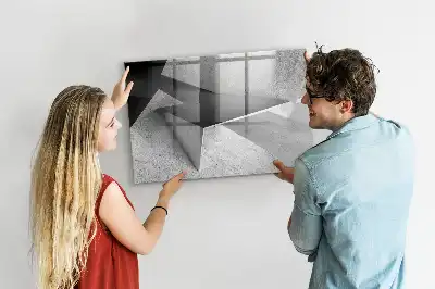 Tablă magnetică cu ștergere uscată cu model abstracție de triunghi