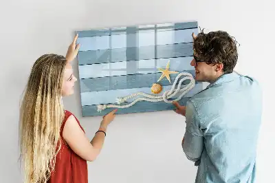 Tablă magnetică cu ștergere uscată cu model plante și scoici