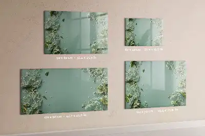 Tablă magnetică cu ștergere uscată model cu flori delicate