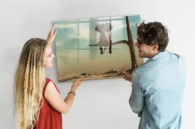 Tablă magnetică cu ștergere uscată cu model elefantul pe copac