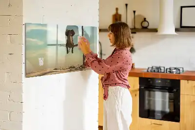 Tablă magnetică cu ștergere uscată cu model elefantul pe copac