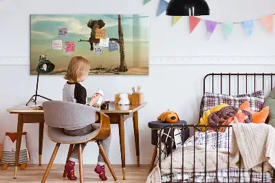 Tablă magnetică cu ștergere uscată cu model elefantul pe copac