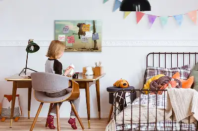 Tablă magnetică cu ștergere uscată cu model elefantul pe copac