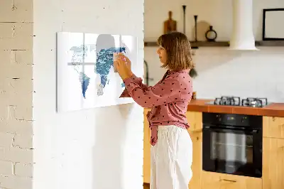 Tablă magnetică harta lumii cu ștergere uscată