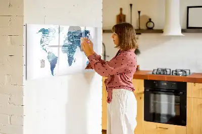 Tablă magnetică harta lumii cu ștergere uscată