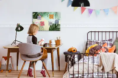 Tablă magnetică cu ștergere uscată cu model frunze de monstera