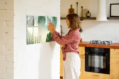 Tablă magnetică cu ștergere uscată cu model frunze de monstera