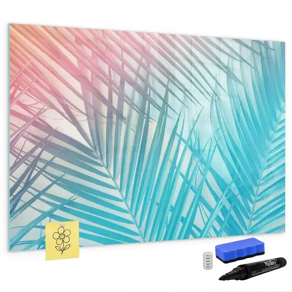 Tablă magnetică cu ștergere uscată cu imprimeu palmier tropical