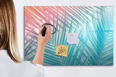Tablă magnetică cu ștergere uscată cu imprimeu palmier tropical