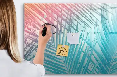 Tablă magnetică cu ștergere uscată cu imprimeu palmier tropical