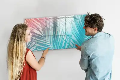 Tablă magnetică cu ștergere uscată cu imprimeu palmier tropical
