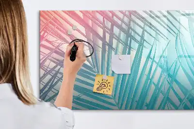 Tablă magnetică cu ștergere uscată cu imprimeu palmier tropical