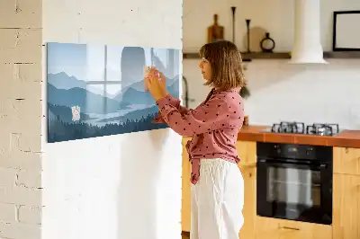 Tablă magnetică cu ștergere uscată cu peisaj montan