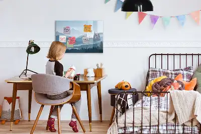Tablă magnetică cu ștergere uscată cu peisaj montan