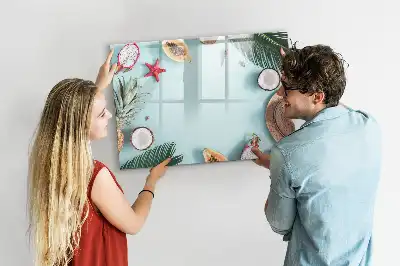 Tablă magnetică cu ștergere uscată model compoziție de vară