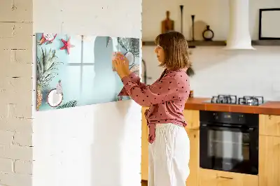 Tablă magnetică cu ștergere uscată model compoziție de vară