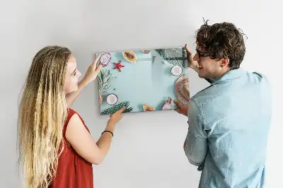 Tablă magnetică cu ștergere uscată model compoziție de vară