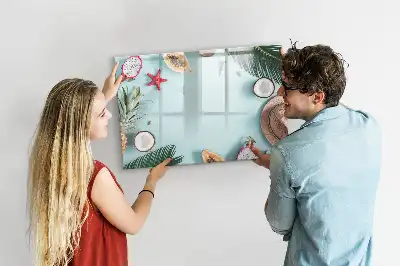Tablă magnetică cu ștergere uscată model compoziție de vară