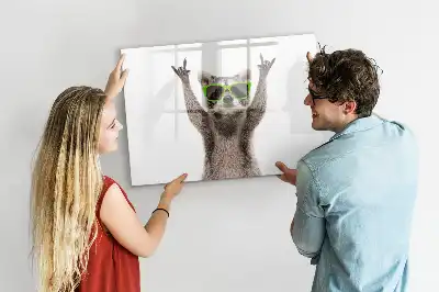 Tablă magnetică cu ștergere uscată decorativă cu model suculente și ochelari
