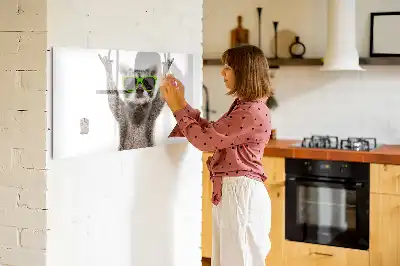 Tablă magnetică cu ștergere uscată decorativă cu model suculente și ochelari