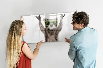Tablă magnetică cu ștergere uscată decorativă cu model suculente și ochelari