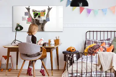 Tablă magnetică cu ștergere uscată decorativă cu model suculente și ochelari