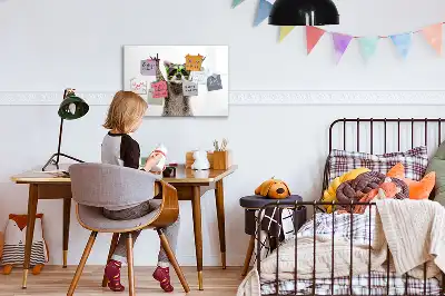 Tablă magnetică cu ștergere uscată decorativă cu model suculente și ochelari