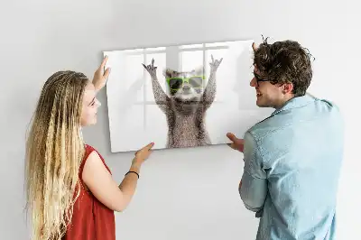 Tablă magnetică cu ștergere uscată decorativă cu model suculente și ochelari