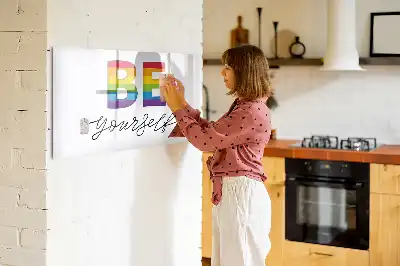 Tablă magnetică cu ștergere uscată cu mesajul Fii tu însuți
