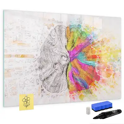 Tablă magnetică cu ștergere uscată cu design Abstracția creierului