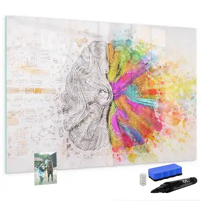 Tablă magnetică cu ștergere uscată cu design Abstracția creierului