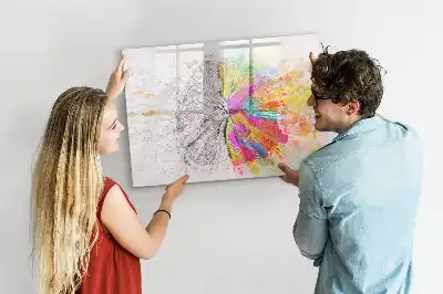 Tablă magnetică cu ștergere uscată cu design Abstracția creierului
