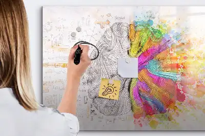 Tablă magnetică cu ștergere uscată cu design Abstracția creierului