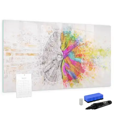 Tablă magnetică cu ștergere uscată cu design Abstracția creierului