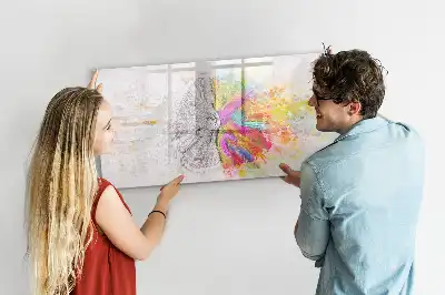 Tablă magnetică cu ștergere uscată cu design Abstracția creierului
