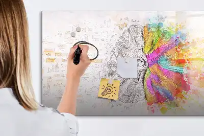 Tablă magnetică cu ștergere uscată cu design Abstracția creierului