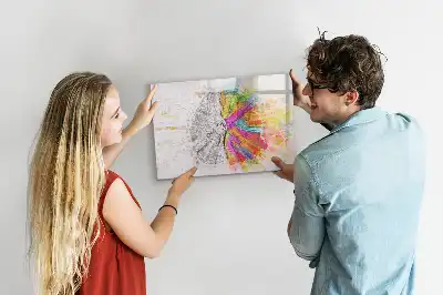 Tablă magnetică cu ștergere uscată cu design Abstracția creierului
