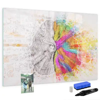 Tablă magnetică cu ștergere uscată cu design Abstracția creierului