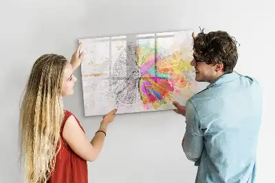 Tablă magnetică cu ștergere uscată cu design Abstracția creierului