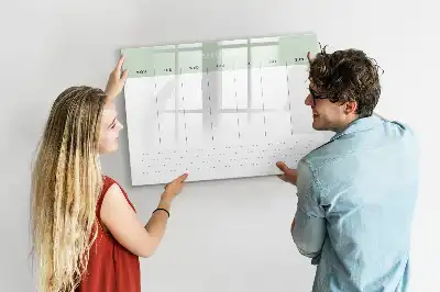 Tablă magnetică cu ștergere uscată planificator săptămânal