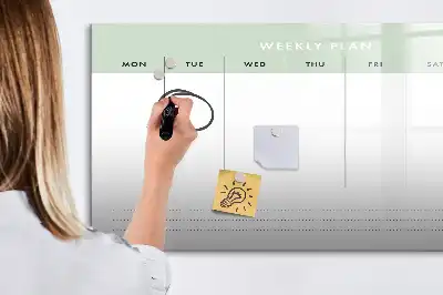 Tablă magnetică cu ștergere uscată planificator săptămânal