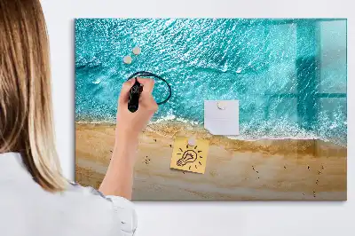 Tablă magnetică cu ștergere uscată cu model plajă marină și oameni