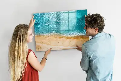 Tablă magnetică cu ștergere uscată cu model plajă marină și oameni