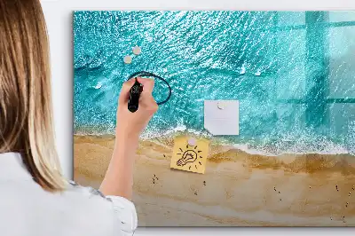 Tablă magnetică cu ștergere uscată cu model plajă marină și oameni